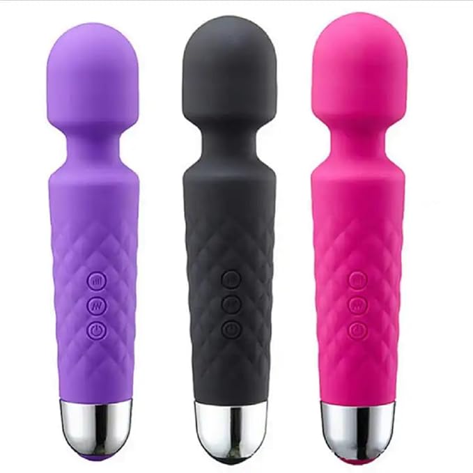 Personal Body Massager | Electric Handheld Massager with 20 Vibration Speeds | USB Rechargeable, Waterproof, Medical Grade Silicone for Men and Women" (Assorted- Colour)