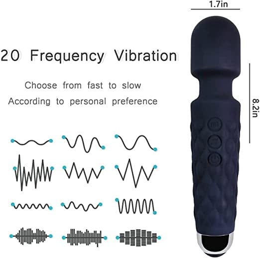 Personal Body Massager | Electric Handheld Massager with 20 Vibration Speeds | USB Rechargeable, Waterproof, Medical Grade Silicone for Men and Women" (Assorted- Colour)