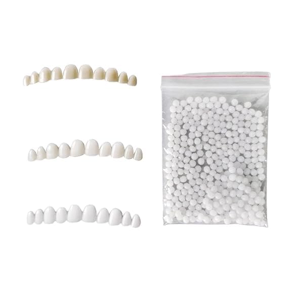 Click to open expanded view KYKHT Moldable Teeth Veneers wth Adhesive Fitting Beads Temporary False Teeth Health & Beauty Oral Care Whitening Soft Materiall