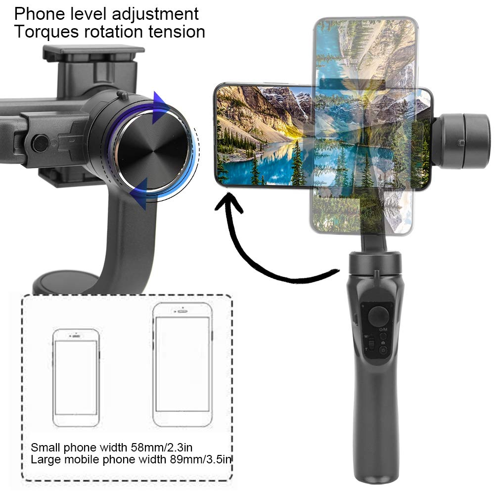 Gimbal Stabilizer for Smartphone, Anti-Shake Selfie Stick Gimbal Stabilizer Automatic Rotation Handheld Selfie Stick Tripod for Smartphone