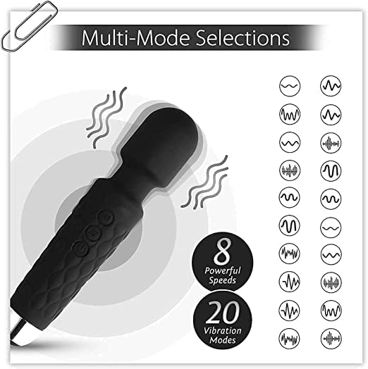 Personal Body Massager | Electric Handheld Massager with 20 Vibration Speeds | USB Rechargeable, Waterproof, Medical Grade Silicone for Men and Women" (Assorted- Colour)