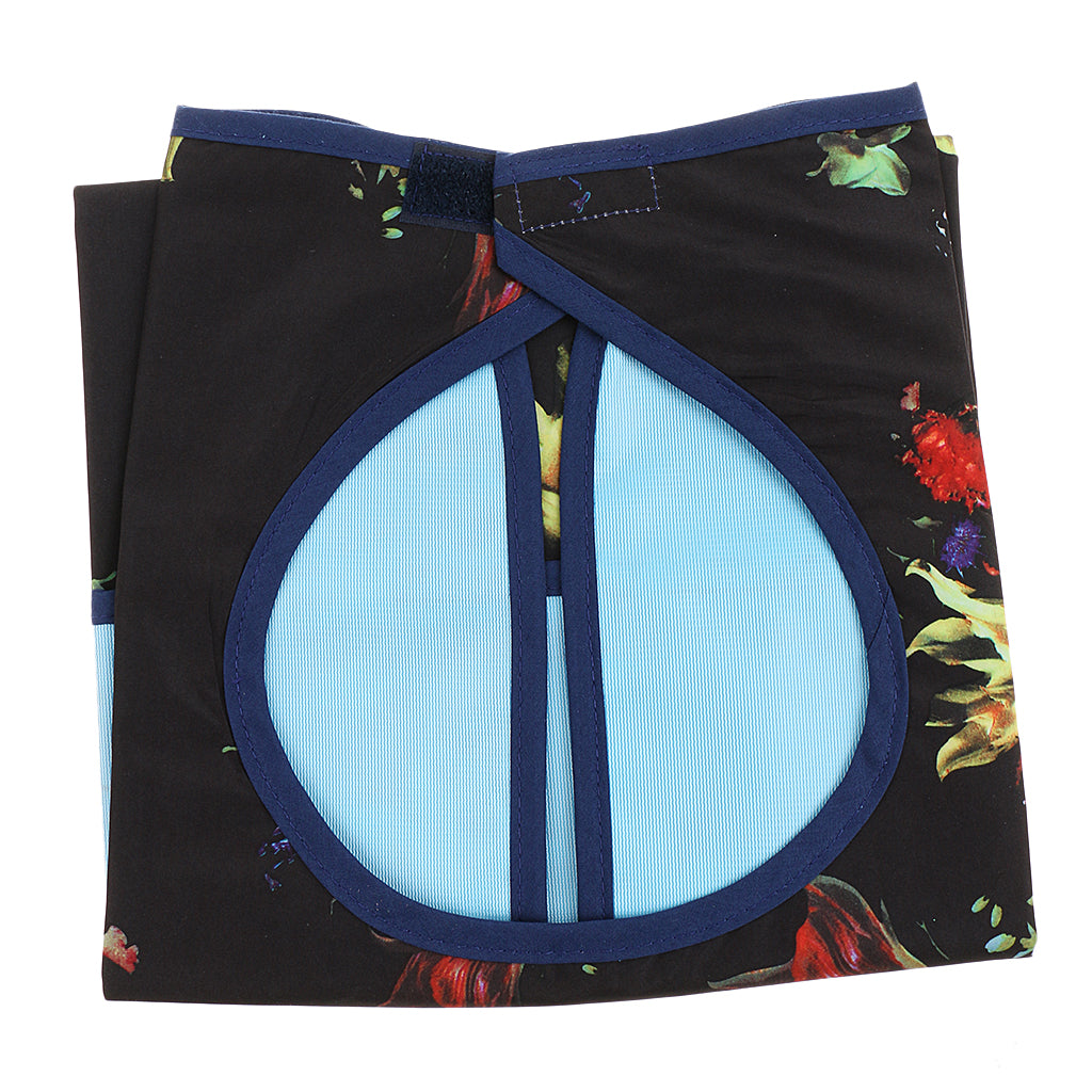 Adult Reusable Bibs Disability Patient Aid Apron with Catch Pocket - Floral