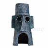 Aquarium Fish Tank Resin Moai Shape House Ornament Cave Landscape Decoration