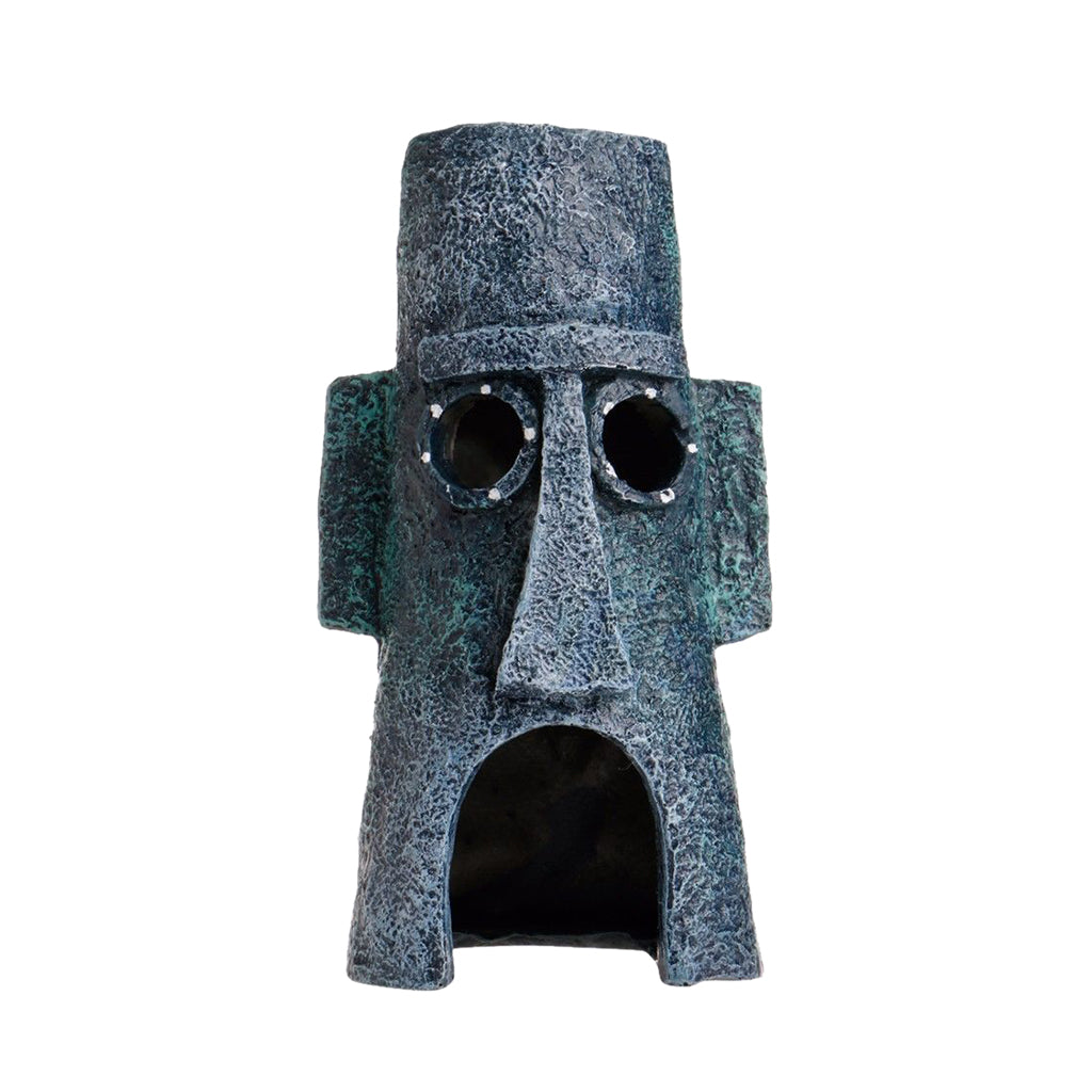 Aquarium Fish Tank Resin Moai Shape House Ornament Cave Landscape Decoration