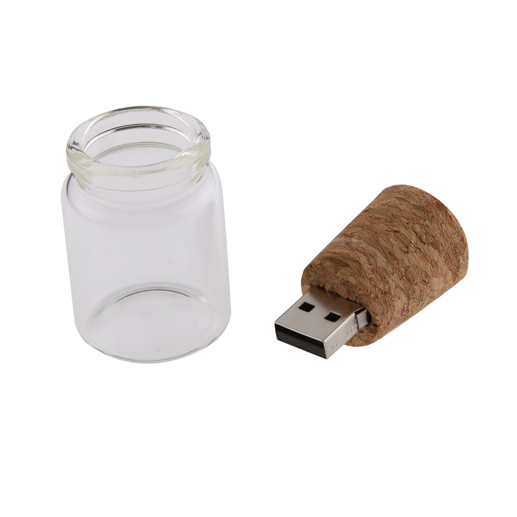 lovely 8GB USB Flash Drive Storage U Disk Glass Wish Bottle Best Gift