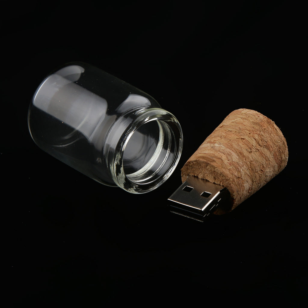 lovely 8GB USB Flash Drive Storage U Disk Glass Wish Bottle Best Gift