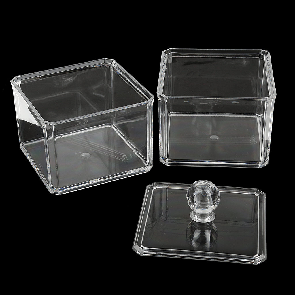 Double Layers Clear Acrylic Q-tip Holder Box Cotton Swabs Stick Storage Cosmetic Makeup