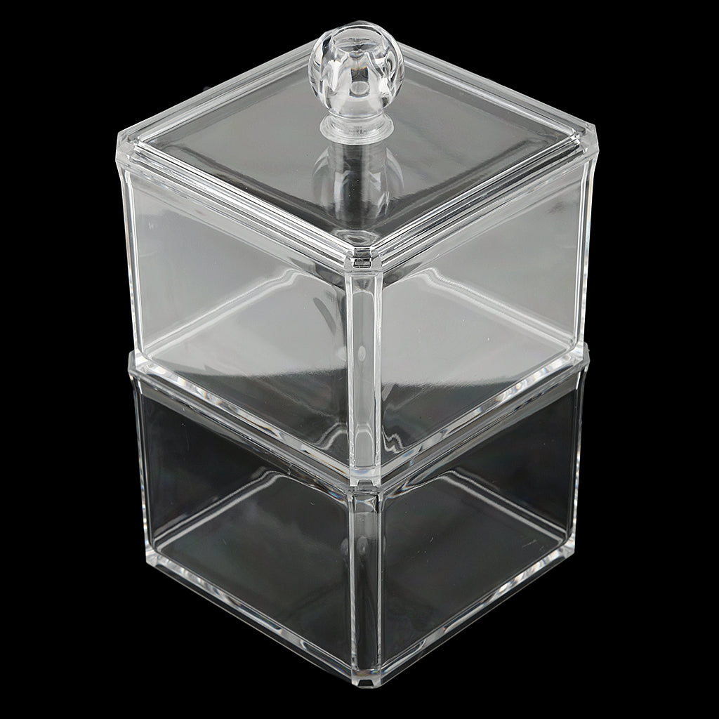 Double Layers Clear Acrylic Q-tip Holder Box Cotton Swabs Stick Storage Cosmetic Makeup