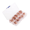 200Pcs Flat Ring Copper Washer Oil Sealing Gasket Assortment Hardware Set Box