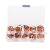 200Pcs Flat Ring Copper Washer Oil Sealing Gasket Assortment Hardware Set Box