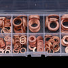 200Pcs Flat Ring Copper Washer Oil Sealing Gasket Assortment Hardware Set Box