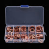 200Pcs Flat Ring Copper Washer Oil Sealing Gasket Assortment Hardware Set Box