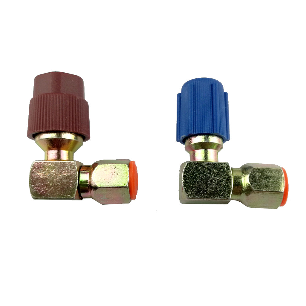 A/C High+Low Side Coupler R12 To R134a Adapter 90 degrees Quick Connector