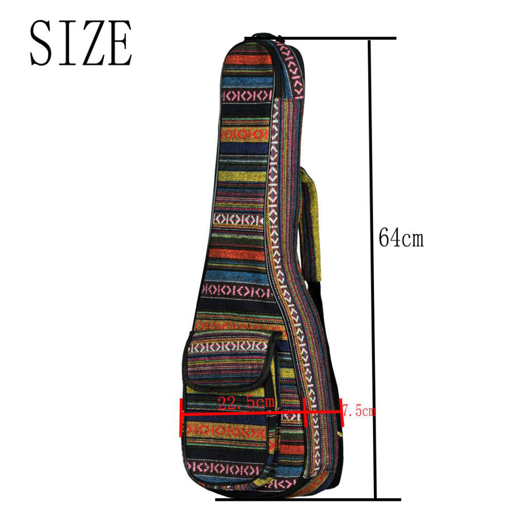 Soft Guitar Case Backpack Ukulele 23'' Bag w Shoulder Strap Carrying Gig Bag