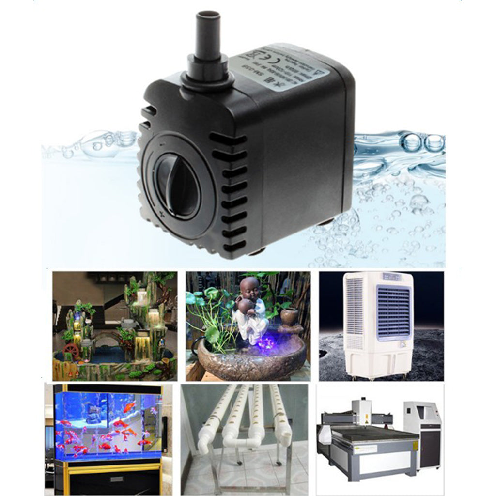 8W 600L/H 3.9ft High Lift Submersible Water Pump for Fountain Aquarium Pond Fish Tank Hydroponic 220V EU Plug