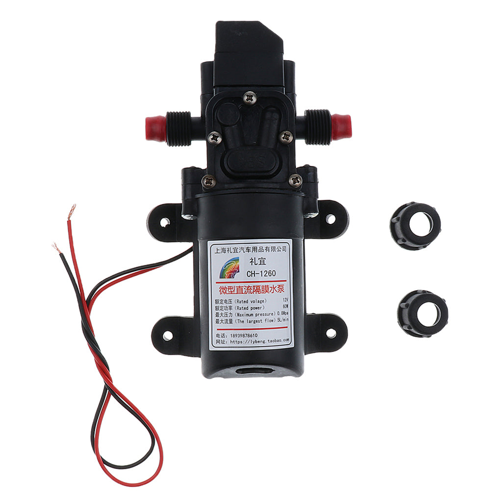 12V High Pressure Auto Diaphragm Water Pressure Pump 5L/min 100 PSI Pressure Switch