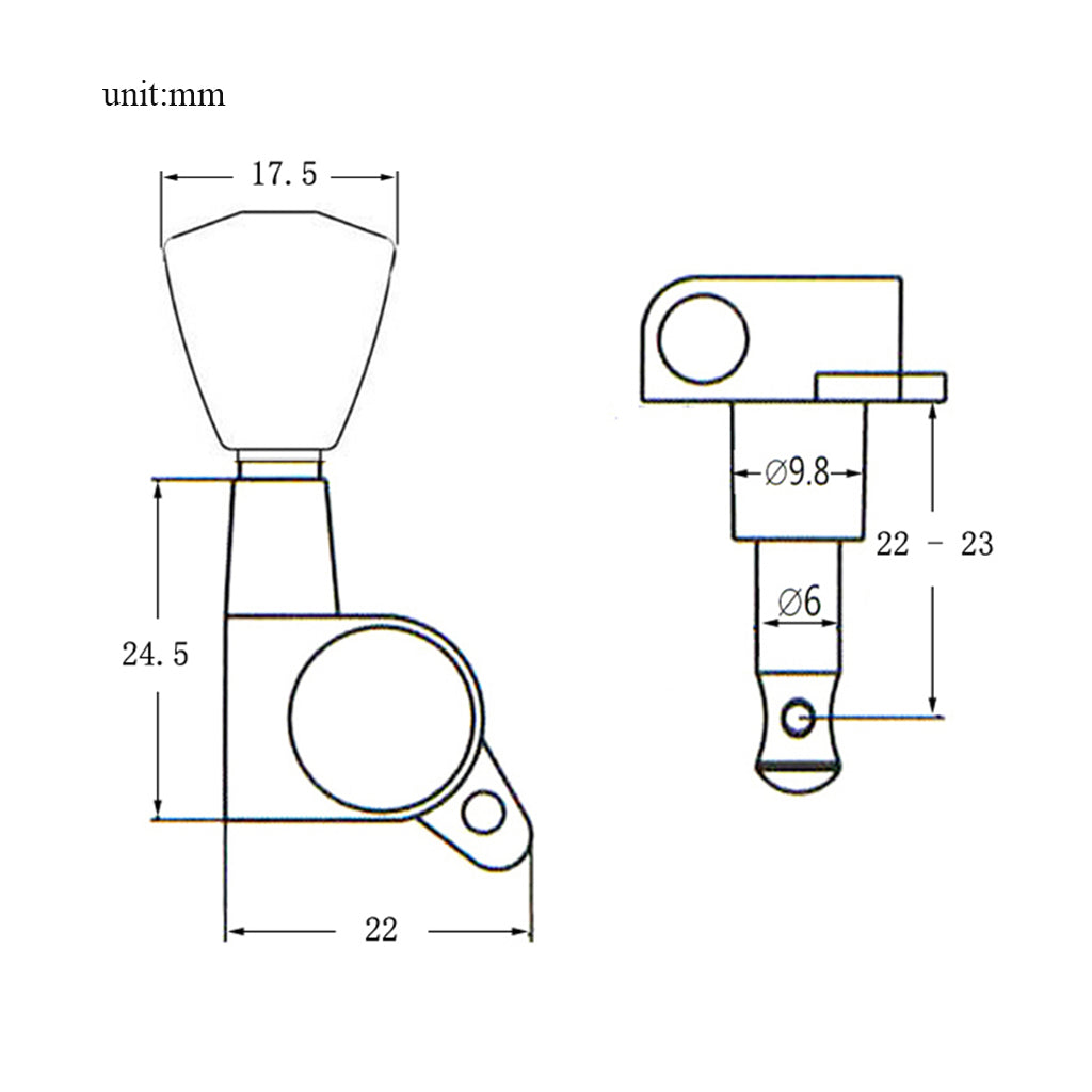 Golden Guitar String Tuning Peg Keys Tuners Enclosed 6R for Electric Guitars