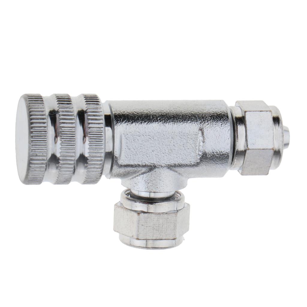 Solid 2 Way Aluminum Aquarium Co2 Regulator Controller Needle Valve Fine Tuning Adjustment Valve Solenoid Pipe Valve for Planted Tank