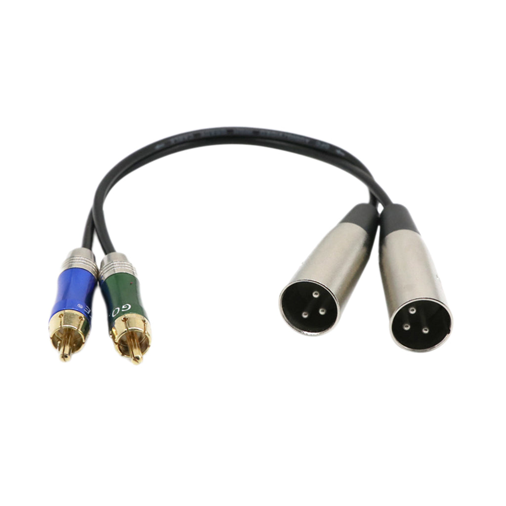 Dual 3Pin XLR Male Plug to Dual RCA Male Patch Cable Microphone Audio Converter Connector Micro Adapter Cable