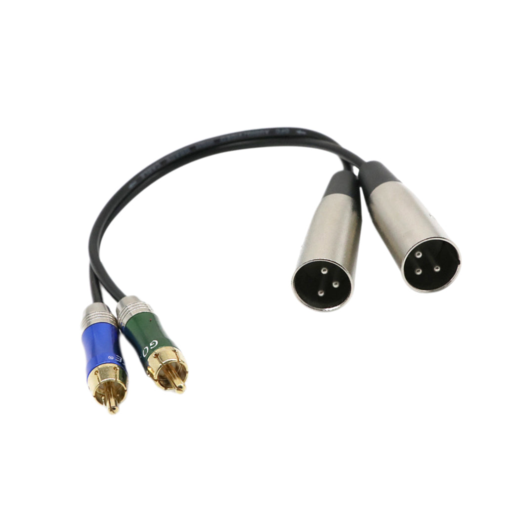 Dual 3Pin XLR Male Plug to Dual RCA Male Patch Cable Microphone Audio Converter Connector Micro Adapter Cable