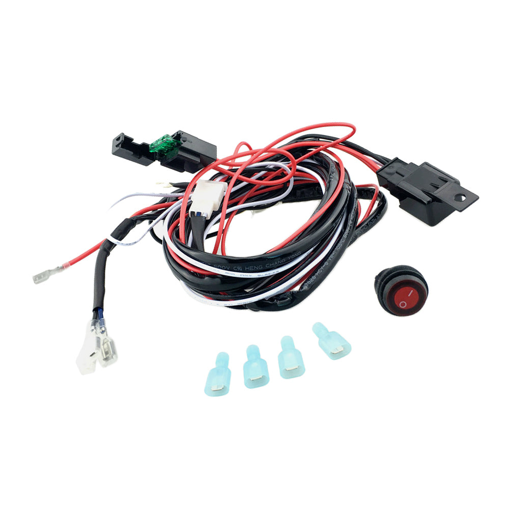 Universal 12V 40A Car Fog Light Wiring Harness Kit Loom For LED Work Driving Light Bar With Fuse And Relay Switch