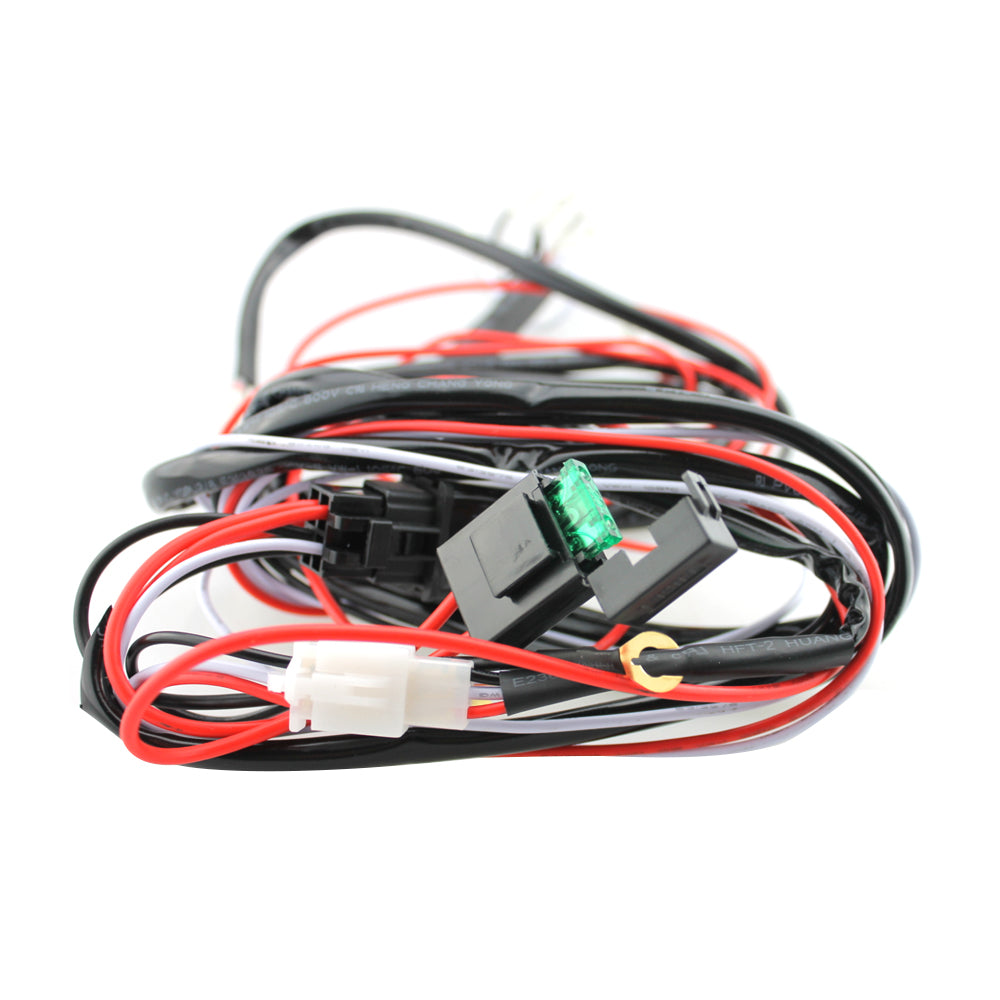 Universal 12V 40A Car Fog Light Wiring Harness Kit Loom For LED Work Driving Light Bar With Fuse And Relay Switch