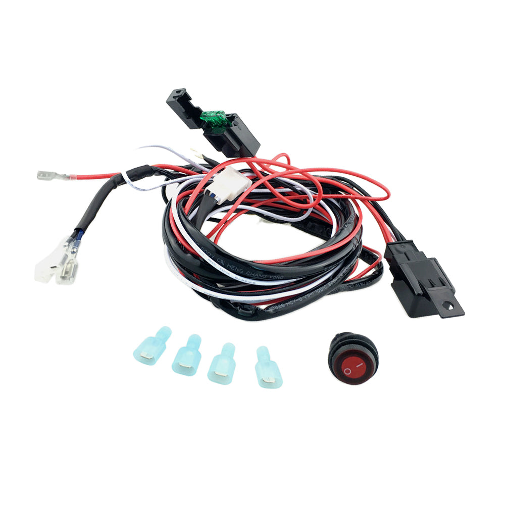 Universal 12V 40A Car Fog Light Wiring Harness Kit Loom For LED Work Driving Light Bar With Fuse And Relay Switch