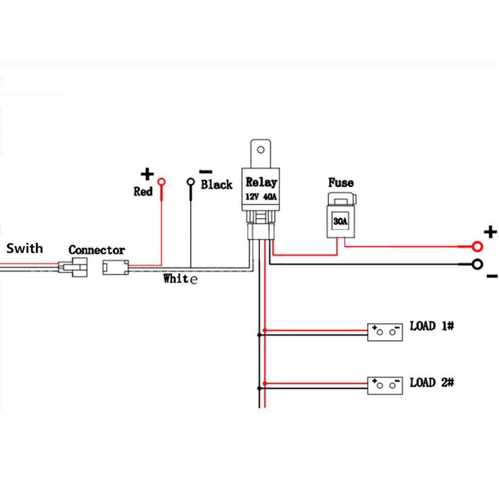 Universal 12V 40A Car Fog Light Wiring Harness Kit Loom For LED Work Driving Light Bar With Fuse And Relay Switch