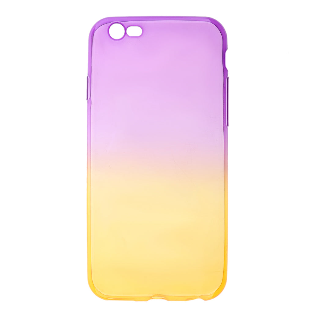 Gradient Color Transparent Protective Case Soft TPU Protective Case for Apple iPhone 6 6S（4.7 inch Screen）Purple and Yellow