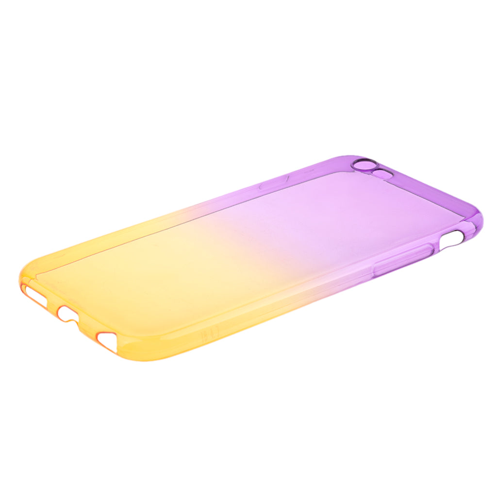 Gradient Color Transparent Protective Case Soft TPU Protective Case for Apple iPhone 6 6S（4.7 inch Screen）Purple and Yellow