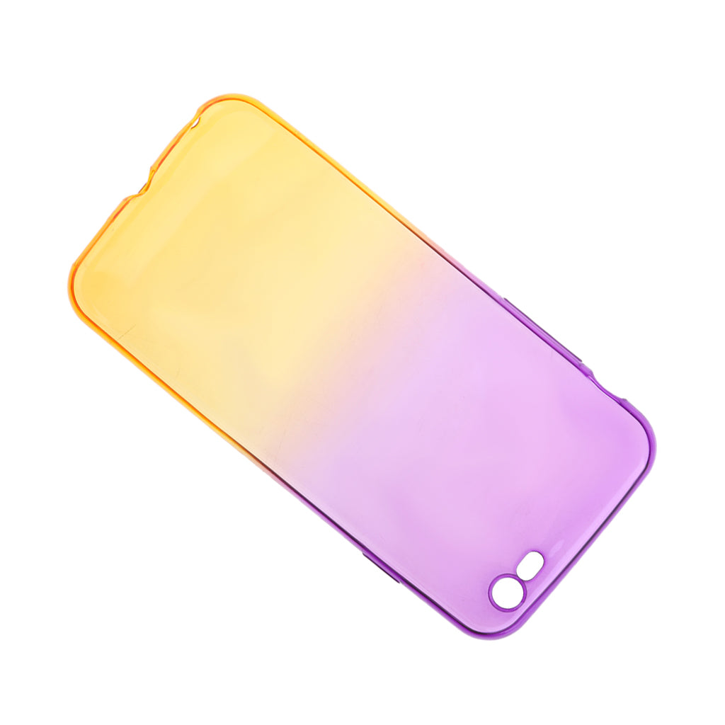 Gradient Color Transparent Protective Case Soft TPU Protective Case for Apple iPhone 6 6S（4.7 inch Screen）Purple and Yellow