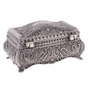 Retro Rectangle Jewelry Box Flower Sculpture Trinkets Chest Jewelry Case