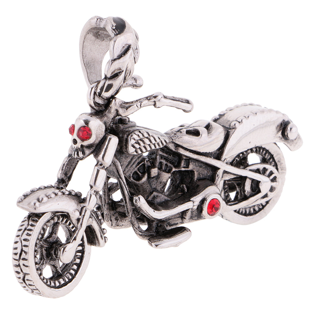 Mens 316L Stainless Steel Gothic Motorcycle Biker Pendant for Chain Necklace