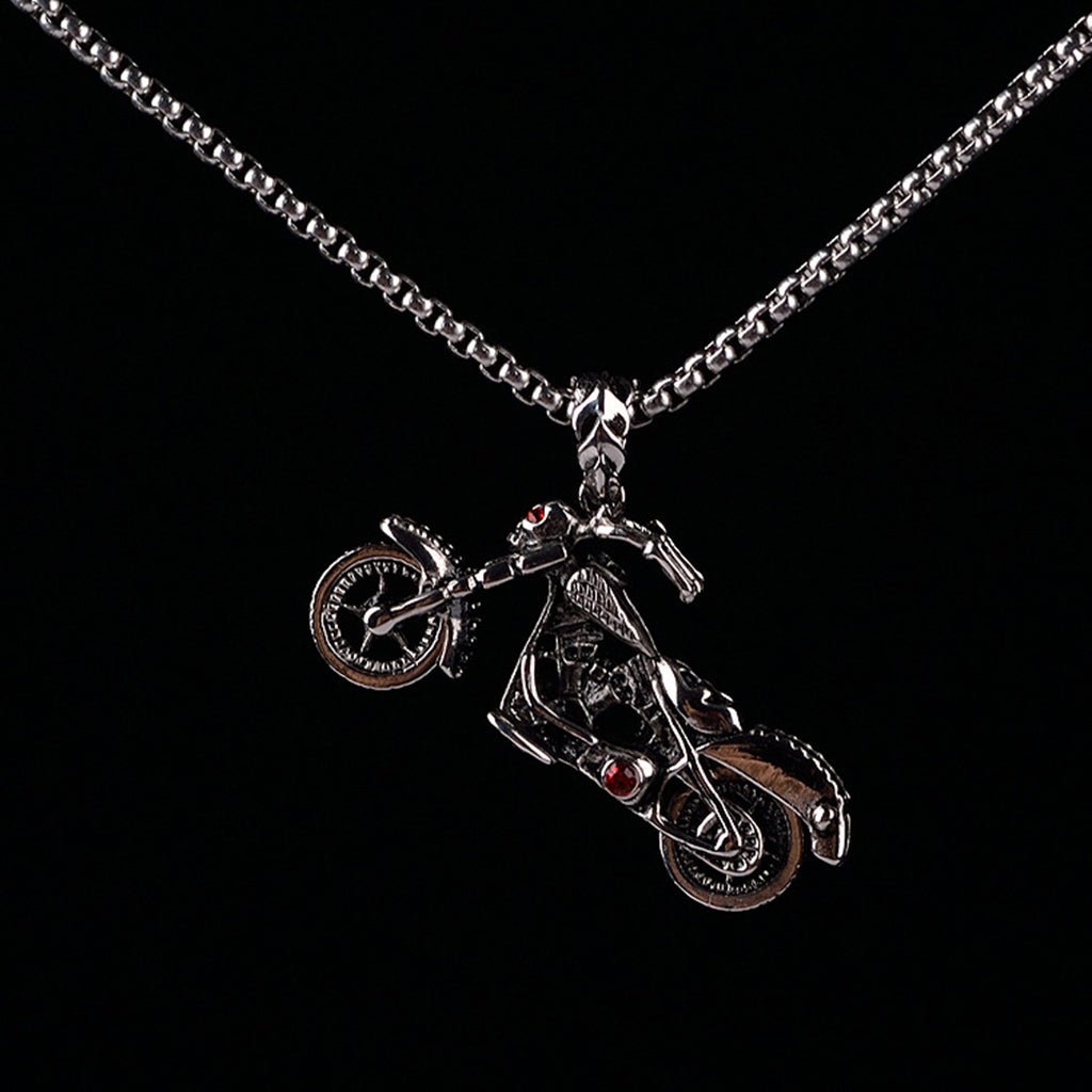 Mens 316L Stainless Steel Gothic Motorcycle Biker Pendant for Chain Necklace