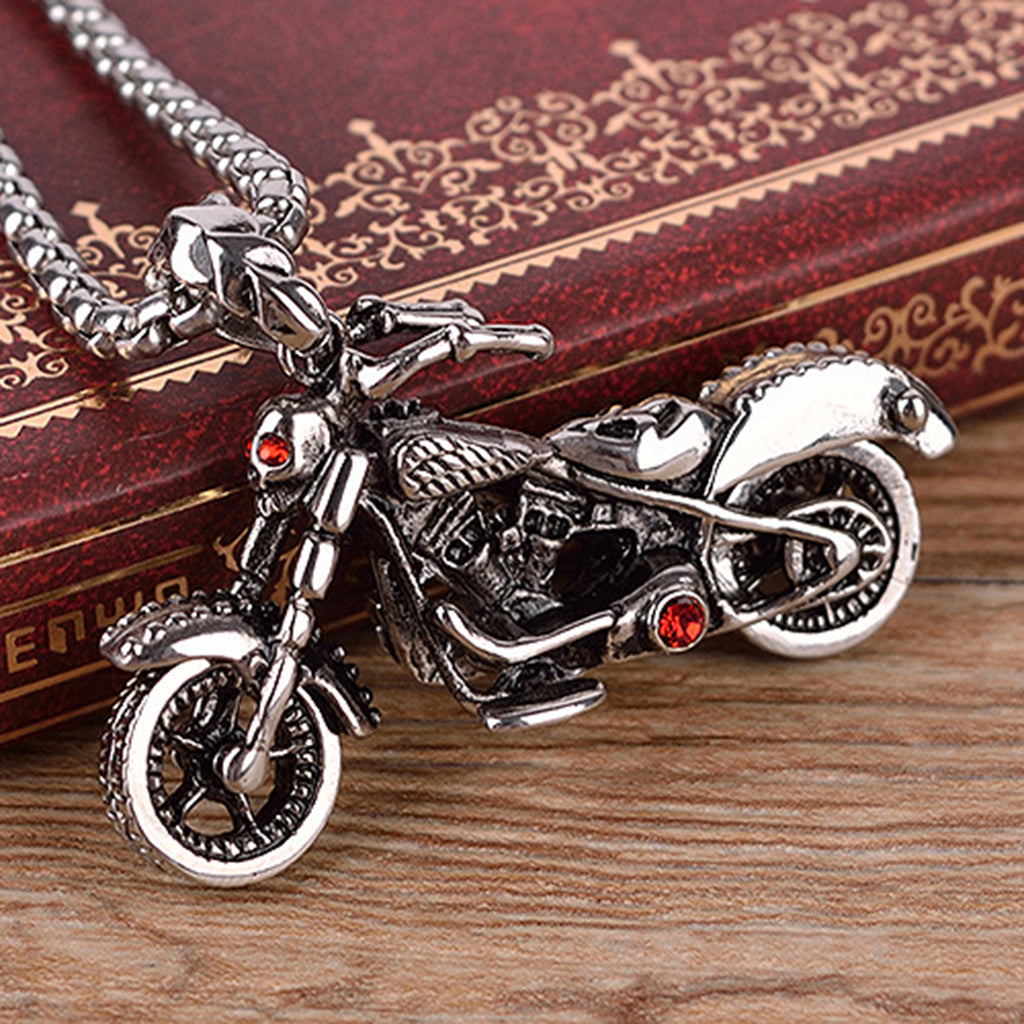 Mens 316L Stainless Steel Gothic Motorcycle Biker Pendant for Chain Necklace