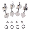 Chrome Electric Bass Machine Heads Knobs Tuners Tuning Pegs 4R Replacement