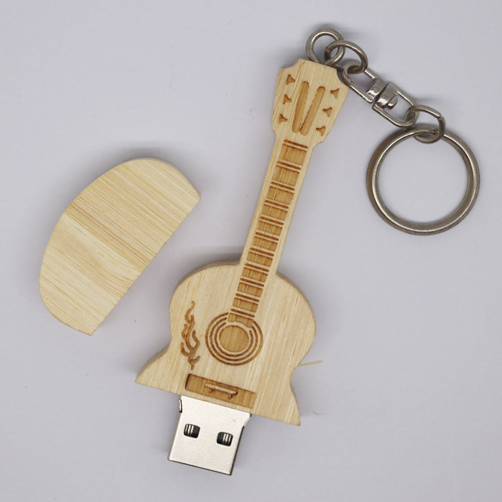 Keychain Guitar Model USB 2.0 Flash Memory Stick Pen Storage Drive Thumb U Disk 32GB for Windows 7/8 Computer