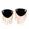 1 Pair of Punk Rivet Golden Tassel Chain Epaulet Fashion Shoulder Boards Badges