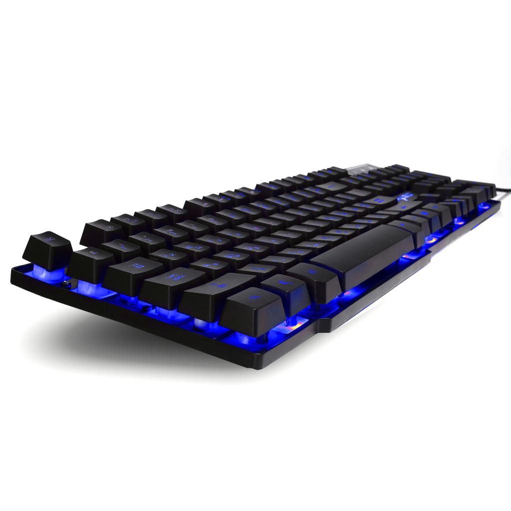 USB Wired Russian/English Gaming Keyboard 3LED Backlit 104 Keys for Computer