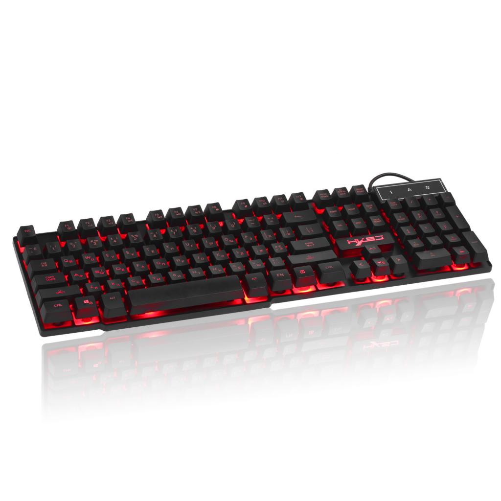 USB Wired Russian/English Gaming Keyboard 3LED Backlit 104 Keys for Computer