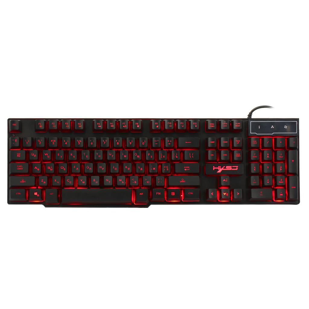 USB Wired Russian/English Gaming Keyboard 3LED Backlit 104 Keys for Computer