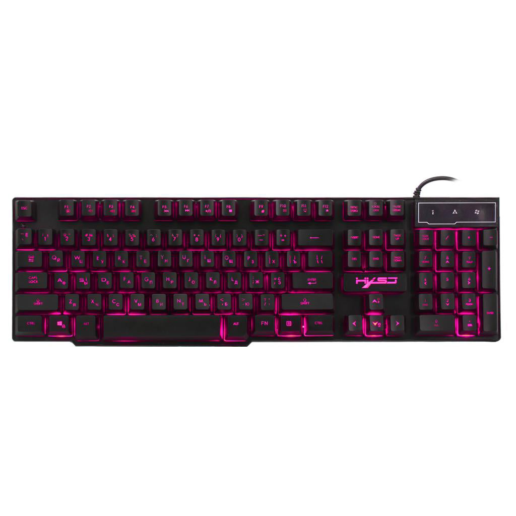 USB Wired Russian/English Gaming Keyboard 3LED Backlit 104 Keys for Computer