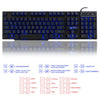 USB Wired Russian/English Gaming Keyboard 3LED Backlit 104 Keys for Computer