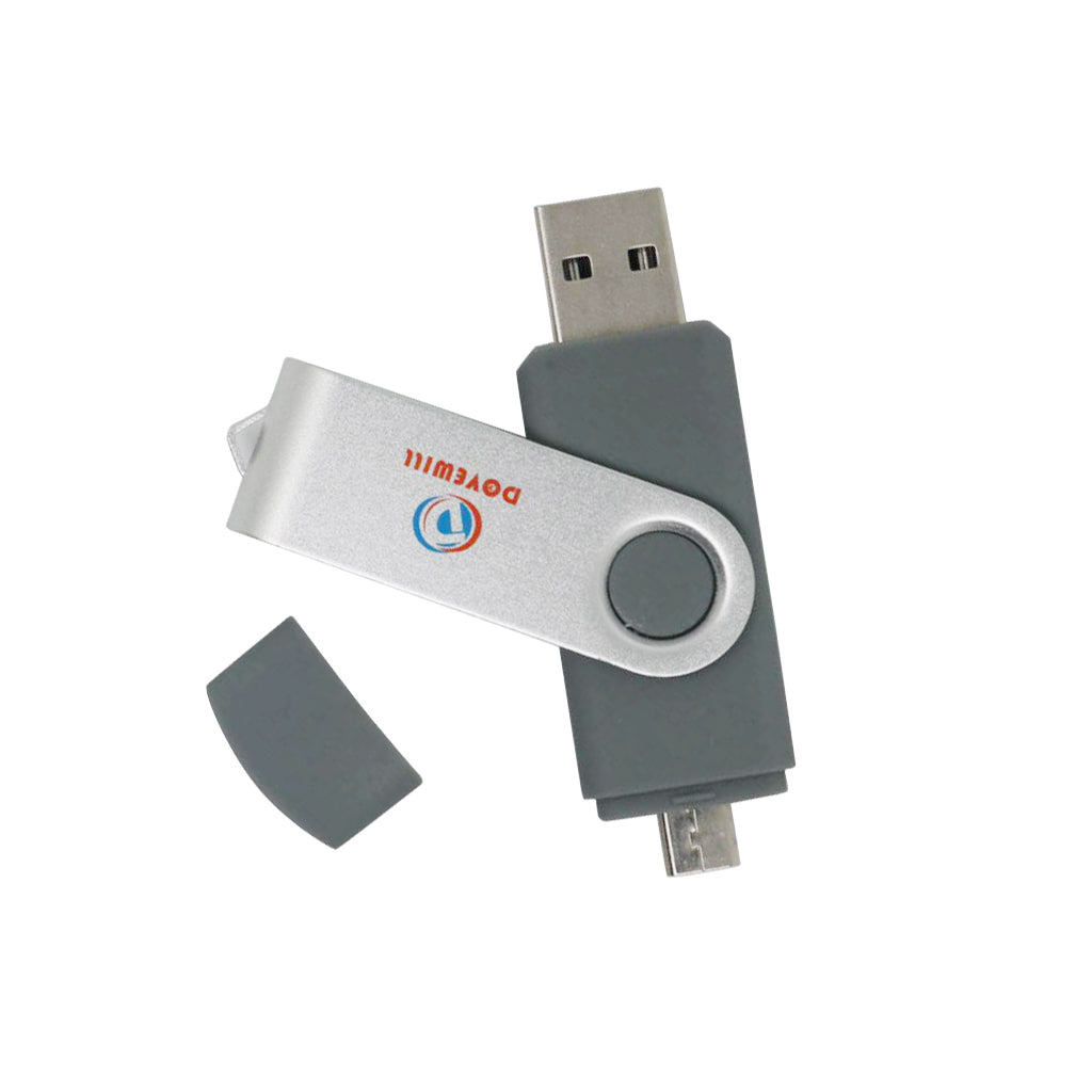 Swivel 64GB USB Flash Drive Memory Stick Storage Thumb U Disk for Smartphone PC Gray