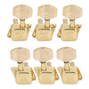 6 Pieces 3R 3L Gold Semi-closed String Tuning Pegs Locked Tuners Machine Heads for Acoustic Guitar Parts