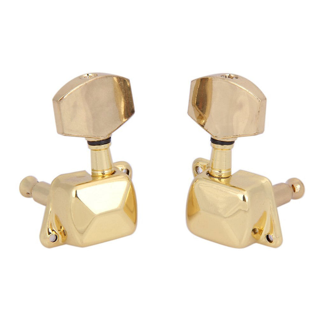 6 Pieces 3R 3L Gold Semi-closed String Tuning Pegs Locked Tuners Machine Heads for Acoustic Guitar Parts