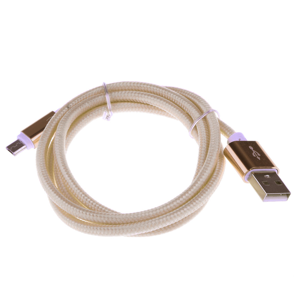 Micro USB Sync Data Charger Charging Cable Cord for Samsung Smartphone Gold