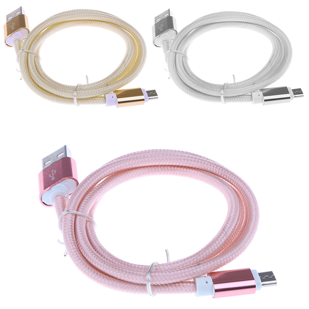 Micro USB Sync Data Charger Charging Cable Cord for Samsung Smartphone Gold