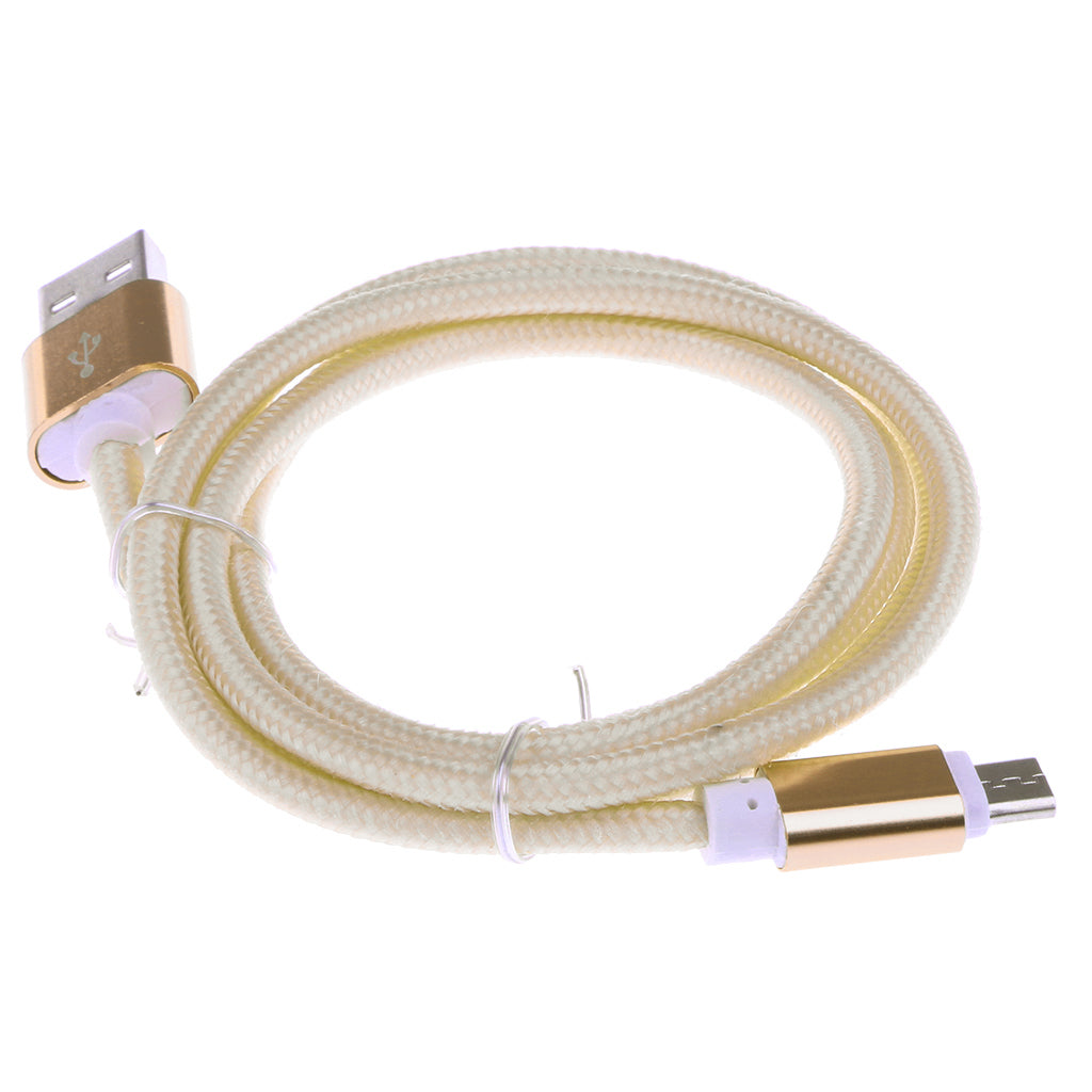 Micro USB Sync Data Charger Charging Cable Cord for Samsung Smartphone Gold