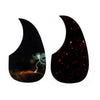 Set of 4 Acoustic Guitar Celluloid Anti-scratch Pickguard, Skull Heads/Tortoise Shell, 64/68mm Radius